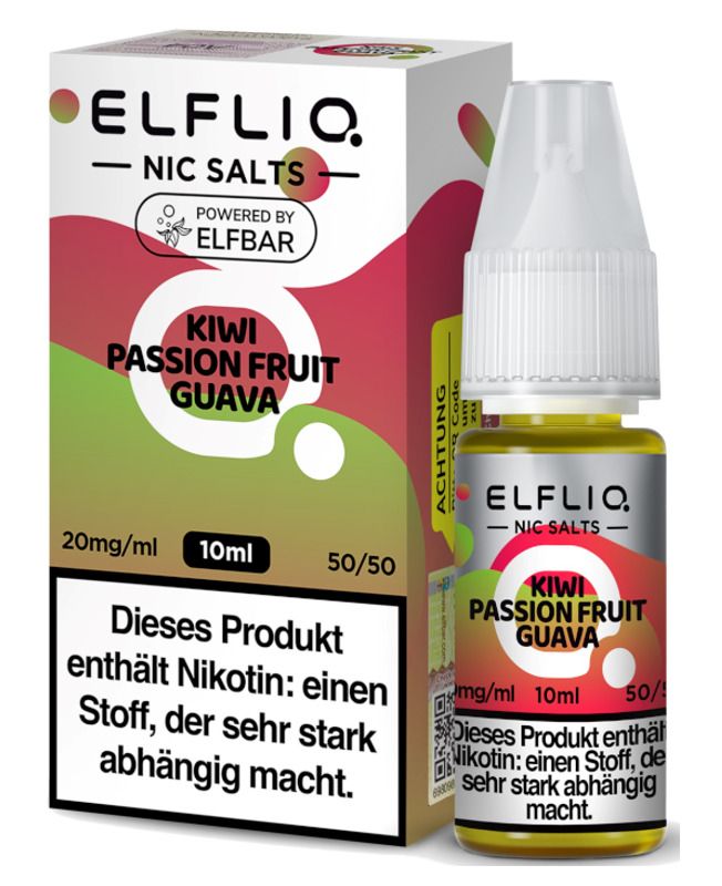 Elf Bar Elfliq 10ml - Kiwi Passion Fruit Guava - 20mg Nikotin - Nikotinsalz