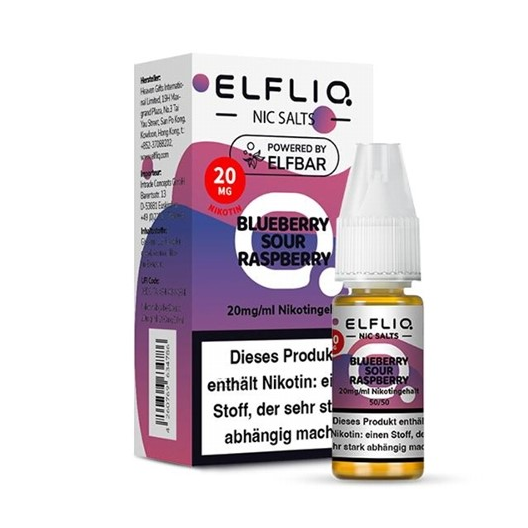 Elf Bar Elfliq 10ml - Blueberry Sour Raspberry - 20mg Nikotin - Nikotinsalz
